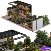 Landscape Furniture Backyard with Pool 93 3D Model Vray, Corona