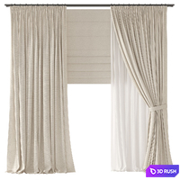Curtains . Thick linen 3D Model Corona
