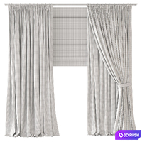 Curtains . Thick linen 3D Model Corona