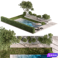 Landscape Furniture Backyard with Pool 95 3D Model Vray, Corona