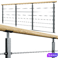 Set of modern railings 2 3D Model Vray, Corona