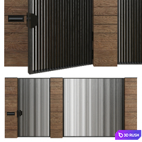 Entrance doors with a fence (gate) 3D Model Corona