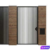 Entrance doors with a fence (gate) 3D Model Corona
