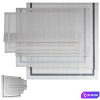 Roman Curtains 199 | Sheer Fabric | Roman Shades with Ribbon 3D Model Vray, Corona