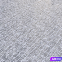 Texture of snow-covered paving stones 3D Model Vray, Corona