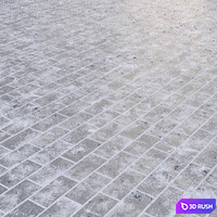 Texture of snow-covered paving stones 3D Model Vray, Corona