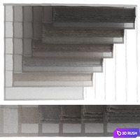 Linen Roman blinds 3D Model Corona