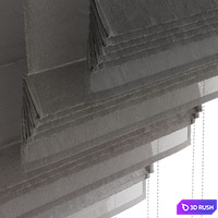 Linen Roman blinds 3D Model Corona