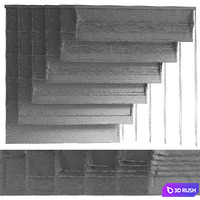 Linen Roman blinds 3D Model Corona
