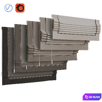 Set of Roman blinds 17 3D Model Vray, Corona