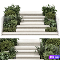 Backyard and Landscape Entrance and Exit Stairs - Set 2078 3D Model Vray, Corona