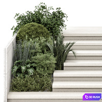Backyard and Landscape Entrance and Exit Stairs - Set 2078 3D Model Vray, Corona