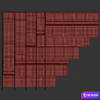 Roman curtain 02 3D Model Vray, Corona