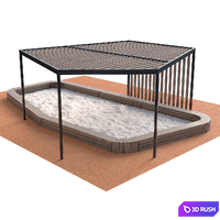 Sandbox with canopy 3D Model Corona