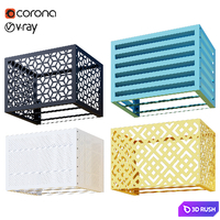 Baskets for air conditioning on the facade 3D Model Vray, Corona