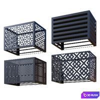 Baskets for air conditioning on the facade 3D Model Vray, Corona