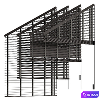 Wooden blinds for the attic window 3D Model Vray, Corona