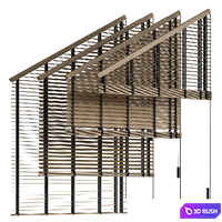 Wooden blinds for the attic window 3D Model Vray, Corona