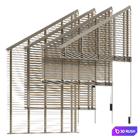 Wooden blinds for the attic window 3D Model Vray, Corona