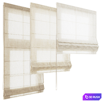 Linen Tulle Roman Shade 3D Model Vray, Corona