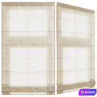 Linen Tulle Roman Shade 3D Model Vray, Corona