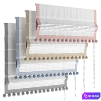 Roman blind with pom-poms for the nursery 3D Model Corona