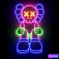 Kaws Neon Sign 3D Model Corona