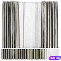 Curtains and tulle Curtains Set 03 3D Model Corona