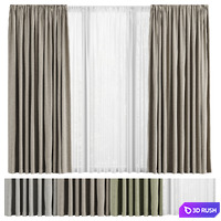 Curtains and tulle Curtains Set 03 3D Model Corona