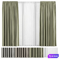 Curtains and tulle Curtains Set 03 3D Model Corona