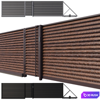 Modular louvered fencing 3D Model Vray, Corona