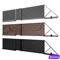 Modular louvered fencing 3D Model Vray, Corona