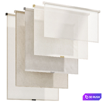 Roller blinds Curtains 03, Roller blinds 3D Model Corona
