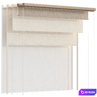 Roller Blinds Set 03 3D Model Vray, Corona