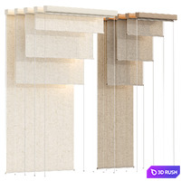 Roller Blinds Set 03 3D Model Vray, Corona