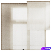 Linen Tulle Roller Blinds 3D Model Vray, Corona