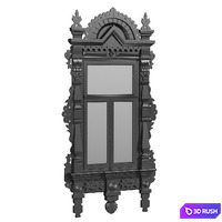 Carved wooden frame 03 3D Model Corona