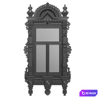 Carved wooden frame 03 3D Model Corona
