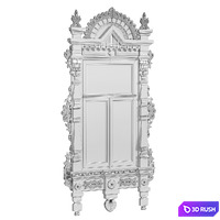 Carved wooden frame 03 3D Model Corona