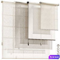Roller blinds Curtains 04, Roller blinds 3D Model Corona