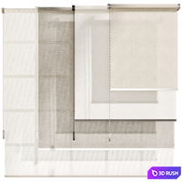 Roller blinds Curtains 04, Roller blinds 3D Model Corona