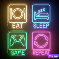 Neon 344 3D Model Vray, Corona