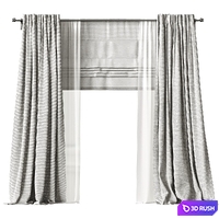 Curtains 3D Model Vray, Corona