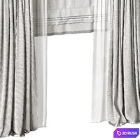 Curtains 3D Model Vray, Corona