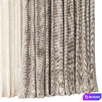 Curtains with Roman blinds 3D Model Corona