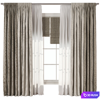 Curtain with tulle 43 3D Model Vray, Corona