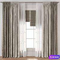 Curtain with tulle 43 3D Model Vray, Corona