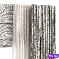 Curtains with Roman blinds 2 3D Model Corona