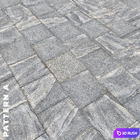 Set of four granite paving textures 7196 3D Model Vray, Corona