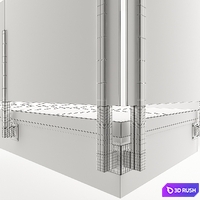 Railing-03 3D Model Vray, Corona
